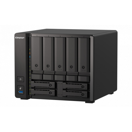 QNAP TS-h973AX-8G (Ryzen 2,2GHz, ZFS, 8GB RAM, 5x 3,5" + 4x 2,5" SATA/2x U.2, 2x 2,5GbE, 1x 10GbE)