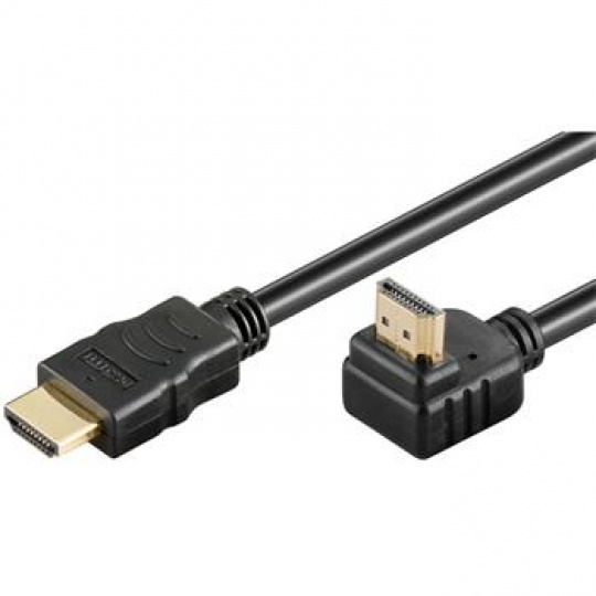 PremiumCord Kabel HDMI+Ethernet, zlac., 90°, 2m