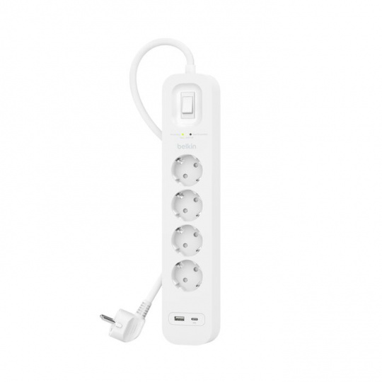 Belkin Surge protection s USB-C, 4 zásuvky