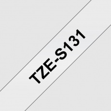 TZE-S131, průsvitná / černá, 12mm TZE-S131, průsvitná / černá, 12mm