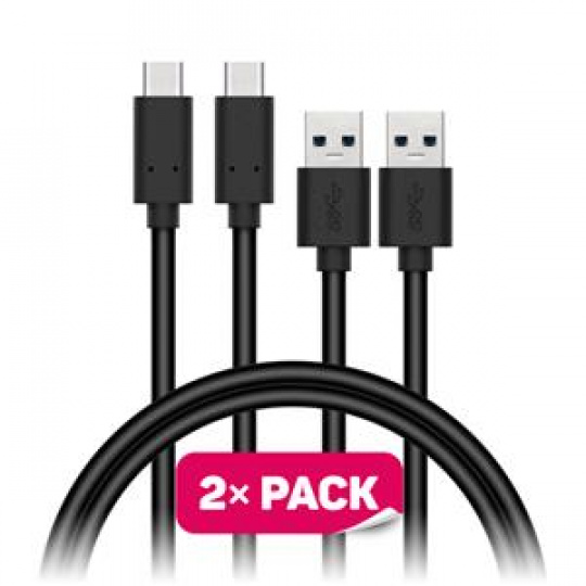 CONNECT IT Wirez USB-C (Type C) - USB, černý, 1 m (2 ks v balení)