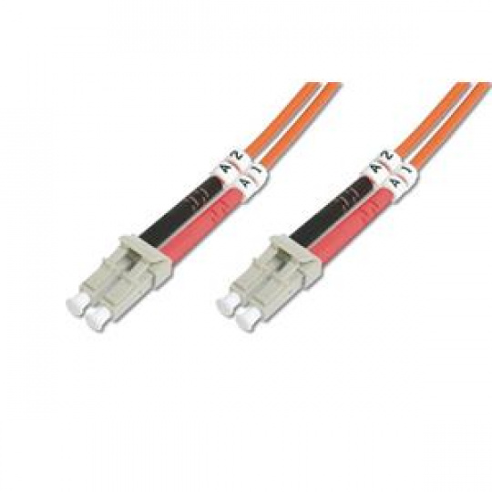 DIGITUS Fiber Optic Patch Cord, LC to LC, Multimode, OM2, 50/125 µ, Duplex Length 2m