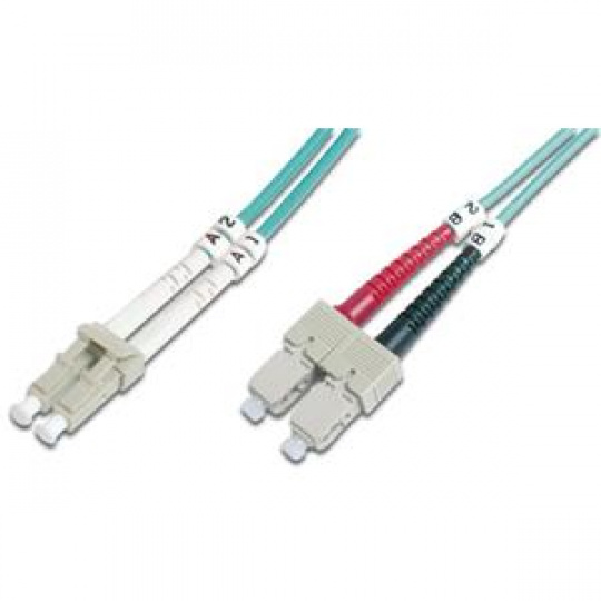 Digitus Fiber Optic Patch Cable, LC to SC, Multimode 50/125 µ, Duplex, Class OM3 10 m