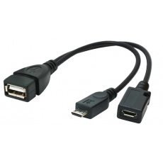 Kabel CABLEXPERT USB AF/micro BM + micro BF, OTG + dobíjení, 15cm, pro tablety a smartphone Kabel CABLEXPERT USB AF/micro BM + micro BF, OTG + dobíjení, 15cm, pro tablety a smartphone