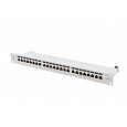 PATCH PANEL 24 PORTŮ 1U 19" CAT.7 FTP STÍNĚNÝ ŠEDÝ LANBERG