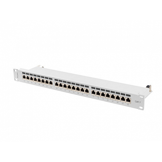 PATCH PANEL 24 PORTŮ 1U 19" CAT.7 FTP STÍNĚNÝ ŠEDÝ LANBERG PATCH PANEL 24 PORTŮ 1U 19" CAT.7 FTP STÍNĚNÝ ŠEDÝ LANBERG