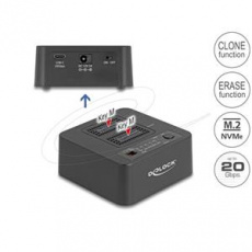 Delock USB 20 Gbps Dokovací stanice M.2 pro 2 x SSD M.2 NVMe PCIe s funkcemi klonování a mazání Delock USB 20 Gbps Dokovací stanice M.2 pro 2 x SSD M.2 NVMe PCIe s funkcemi klonování a mazání