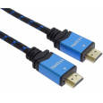 PremiumCord Ultra HDTV 4K@60Hz kabel HDMI 2.0b kovové+zlacené konektory 1m  bavlněný plášť
