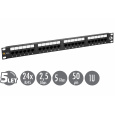 19" patch panel Solarix 24 x RJ45 CAT5E UTP 150 MHz černý 1U SX24-5E-UTP-BK