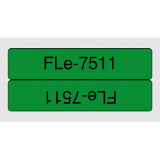 FLe-7511, předřezané štítky - černá na zelené, šířka 21 mm FLe-7511, předřezané štítky - černá na zelené, šířka 21 mm