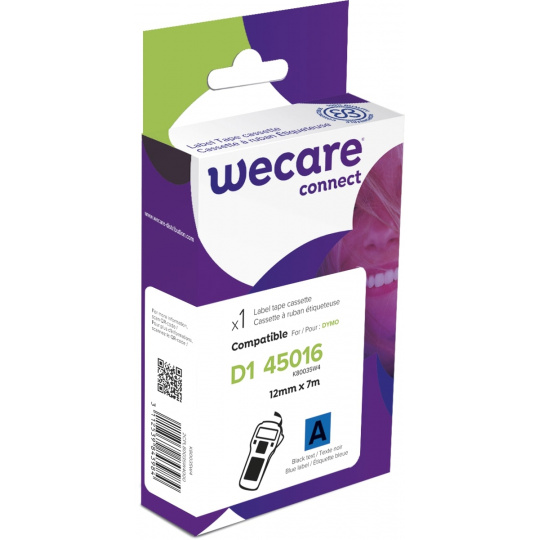 WECARE ARMOR páska kompatibilní s DYMO S0720560,Black/Blue,12MM*7M