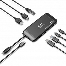 PORT CONNECT Cestovní dokovací stanice USB-C, 2×4K, 7portů, PD100W PORT CONNECT Cestovní dokovací stanice USB-C, 2×4K, 7portů, PD100W