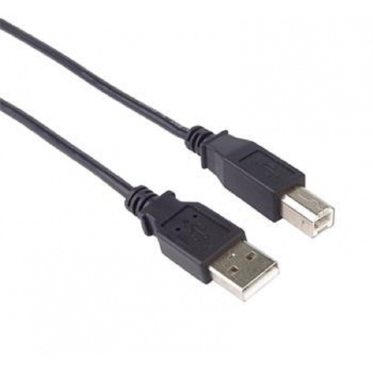 PremiumCord Kabel USB 2.0, A-B, 5m se zahnutým USB-B konektorem 90°