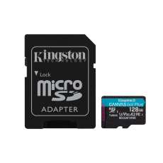 Kingston Canvas Go Plus A2/Micro SDXC/128GB/UHS-I U3 / Class 10/+ Adaptér Kingston Canvas Go Plus A2/Micro SDXC/128GB/UHS-I U3 / Class 10/+ Adaptér