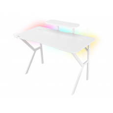 Genesis herní stůl Holm 320, RGB podsvícení, bílý, 120x60cm, 3xUSB 3.0, bezdrátová nabíječka Genesis herní stůl Holm 320, RGB podsvícení, bílý, 120x60cm, 3xUSB 3.0, bezdrátová nabíječka