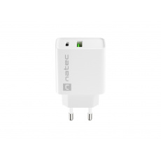 Universální nabíječka Natec RIBERA 20W 1X USB-A + 1X USB-C, bílá