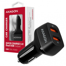 nabíječka do auta AXAGON PWC-DQC, dual QUICK, 2x port QC3.0/AFC/FCP/PE/SMART, 39W nabíječka do auta AXAGON PWC-DQC, dual QUICK, 2x port QC3.0/AFC/FCP/PE/SMART, 39W