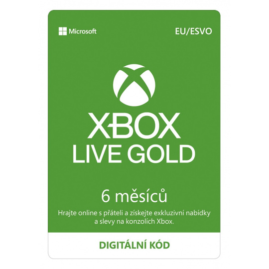 ESD XBOX - Zlaté členství Xbox Live Gold - 6 měsíců (EuroZone)
