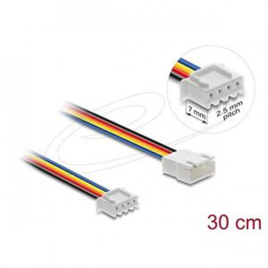 Delock Prodlužovací kabel ventilátoru PWM ze zástrčky na zásuvku, 4 pinový, 30 cm