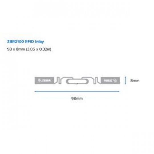 Zebra Label, Paper, 102x51mm; Thermal Transfer, Z-SELECT 2000T, Coated, Permanent Adhesive, 76mm Core, RFID, 508/Roll, 2/Box
