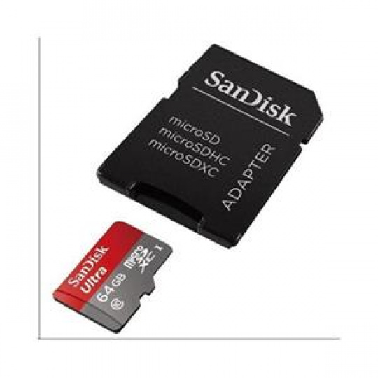 SanDisk MicroSDXC karta 64GB Ultra (80MB/s, Class 10, Android) + adaptér