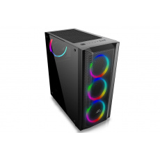 EVOLVEO Ptero Q1/Midi Tower/Transpar./Černá