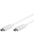 PremiumCord USB-C/male - USB-C/male, bílý, 1m