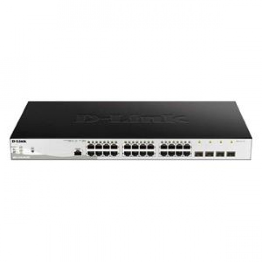 D-Link DGS-1210-28P/ME 24-Port 10/100/1000BASE-T PoE + 4-Port 1 Gbps SFP Metro Ethernet Managed Switch, 193W