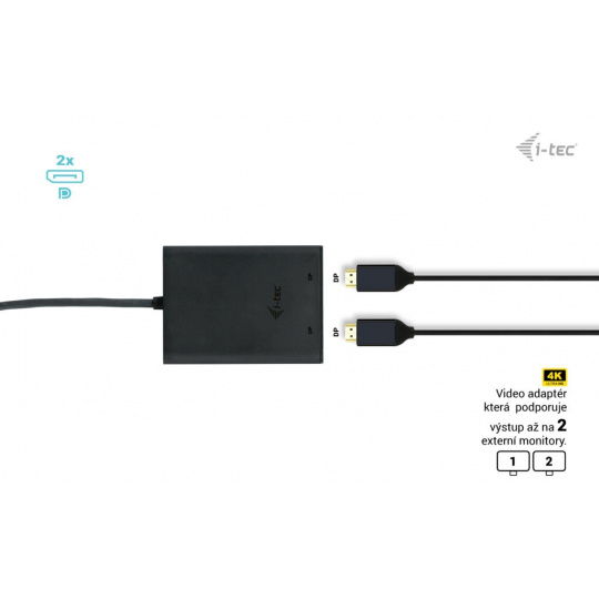 I-tec USB-C Dual 4K/60Hz (single 8K/30Hz) DP Video Adapter
