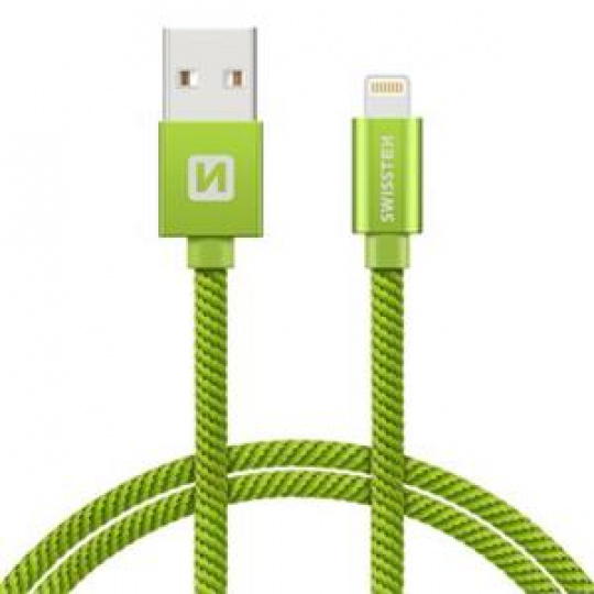 SWISSTEN DATA CABLE USB / LIGHTNING TEXTILE 1,2M GREEN