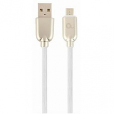GEMBIRD CC-USB2R-AMmBM-2M-W Premium gumový Micro-USB nabíjecí a datový kabel 2m bílý