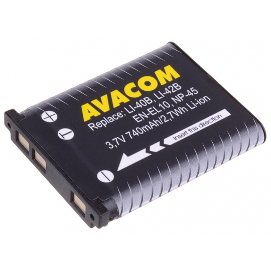 Baterie AVACOM Olympus Li-40B,  Li-ion 3.7V 740mAh