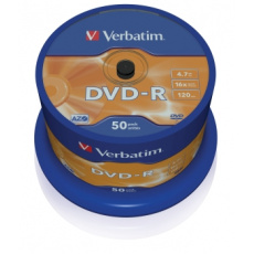 VERBATIM DVD-R(50-Pack)Spindl/MattSlvr/16x/4.7GB