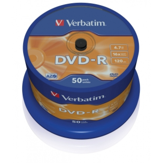 VERBATIM DVD-R(50-Pack)Spindl/MattSlvr/16x/4.7GB