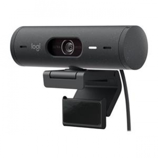 Logitech webkamera BRIO 500, Full HD, 4x zoom,RightLight 4 s HDR, grafitová,USB-C