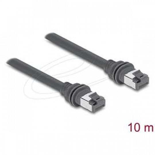 Delock Spojovací kabel RJ45 Cat.6 kompatibilní se Starlink Gen3 – 10 m, šedý Delock Spojovací kabel RJ45 Cat.6 kompatibilní se Starlink Gen3 – 10 m, šedý