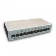 DATACOM Patch box STP 12 port CAT5E DUAL GY  hor.zářez / VL DATACOM Patch box STP 12 port CAT5E DUAL GY  hor.zářez / VL