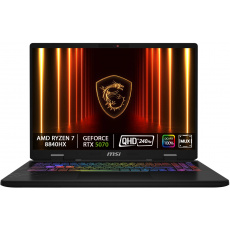 MSI Crosshair/A16 HX D8WGKG-021CZ/R7-8840HX/16"/2560x1600/32GB/1TB/RTX 5070/W11H/Gray/2R MSI Crosshair/A16 HX D8WGKG-021CZ/R7-8840HX/16"/2560x1600/32GB/1TB/RTX 5070/W11H/Gray/2R