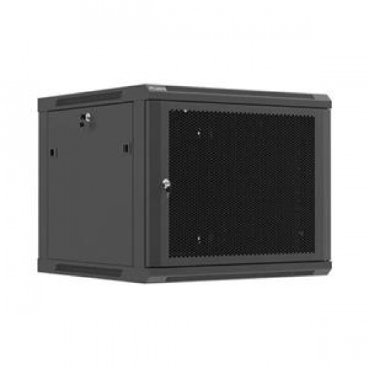 LANBERG NÁSTĚNNÁ INSTALAČNÍ SKŘÍŇ 19" 9U 600X600 ČERNÉ PERFOROVANÉ DVEŘE (PLOCHÉ BALENÍ)