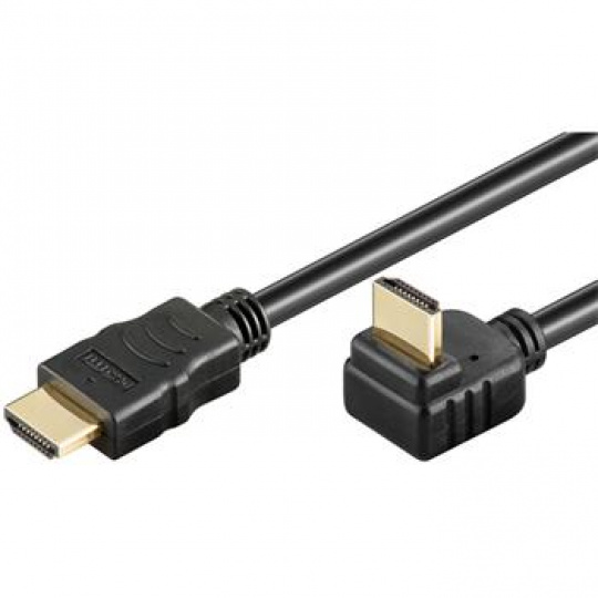 PremiumCord Kabel HDMI+Ethernet, zlac., 270°, 1m
