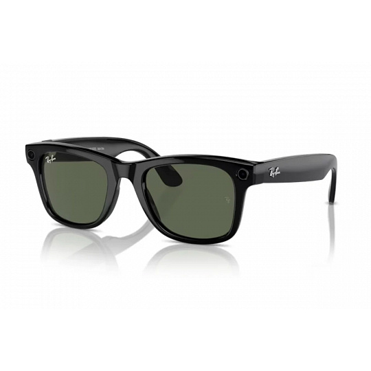 Meta Ray-Ban Gen1 Wayfarer, Shiny Black, G15 Green LARGE Meta Ray-Ban Gen1 Wayfarer, Shiny Black, G15 Green LARGE