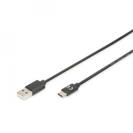 Digitus Připojovací kabel USB C na A  1,0 m, 3A, 480 MB, verze 2.0