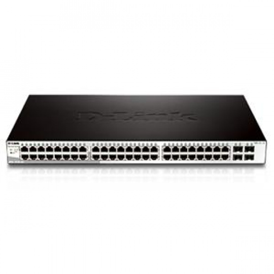 D-Link DGS-1210-52MP/ME 48-Port 10/100/1000BASE-T PoE + 4-Port 1 Gbps SFP Metro Ethernet Managed Switch, 370W
