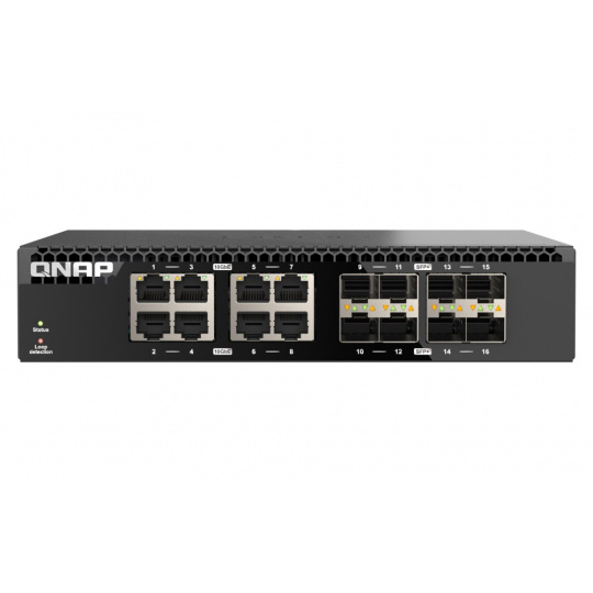 QNAP switch QSW-3216R-8S8T (8x 10G GbE porty + 8x 10G SFP+ porty, poloviční šířka)