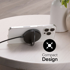 Qi2 magnetic charger with kickstand - black Qi2 magnetic charger with kickstand - black