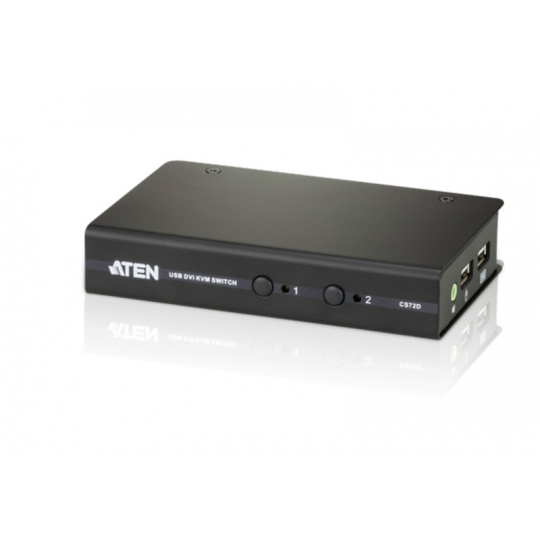 ATEN 2-port DVI KVM USB, audio 2.1, včetně kabelů