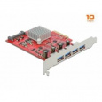 Delock PCI Express x4 Karta na 4 x externí SuperSpeed USB 10 Gbps (USB 3.2 Gen 2) USB Typ-A samice