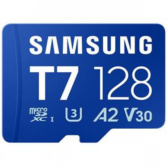 Samsung T7/Micro SDXC/128GB/UHS-I U3 / Class 10/Modrá + Adaptér Samsung T7/Micro SDXC/128GB/UHS-I U3 / Class 10/Modrá + Adaptér