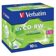 VERBATIM CD-RW(10-Pack)/Jewel/12x/700MB