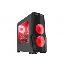 Počítačová skříň Genesis Titan 800 RED MIDI (USB 3.0), 4 ventilátory s červeným podsvícením Počítačová skříň Genesis Titan 800 RED MIDI (USB 3.0), 4 ventilátory s červeným podsvícením